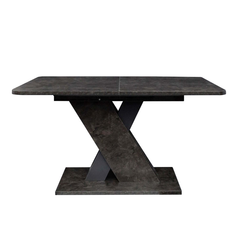 Multifunctional Extendable Dining Table with X-Shaped Base, Black