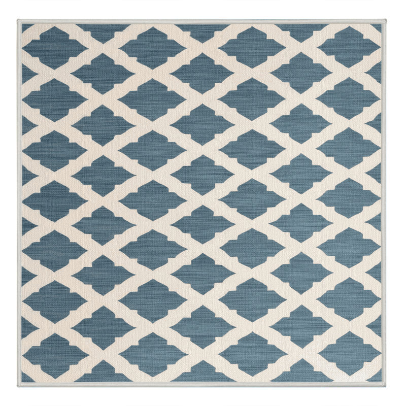 Tapis beige en treillis lavable à la machine, Carré 8 pi