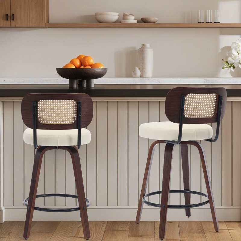 Ensemble de 2 tabourets pivotants Mid-Century