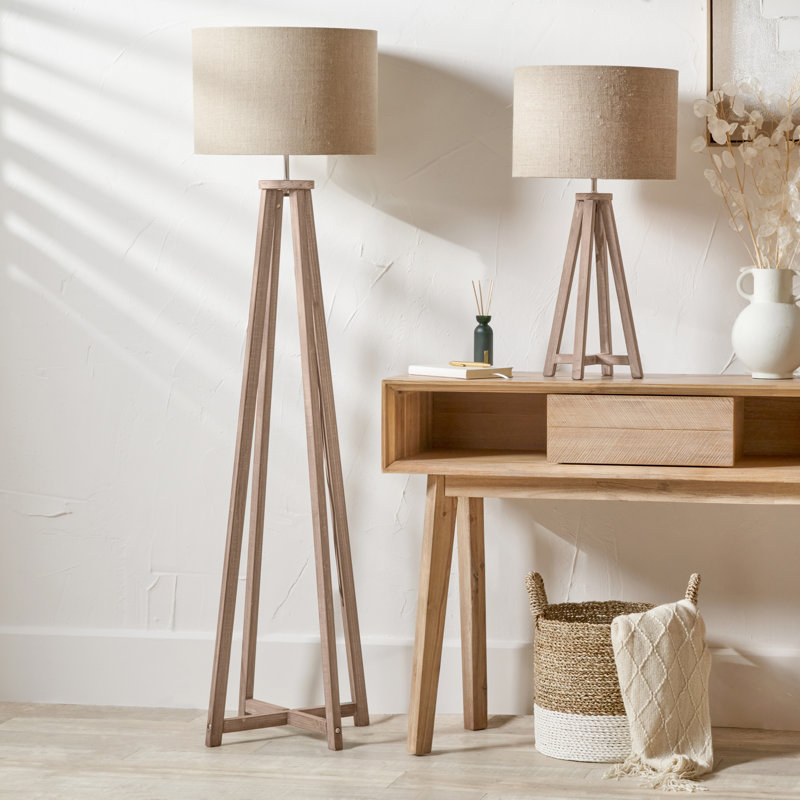 Dzifa 136 H cm Tripod Floor Lamp, Grey
