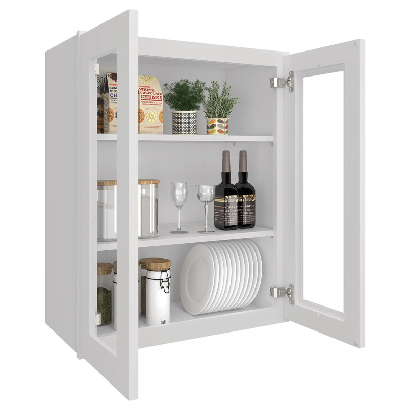 HOMEIBRO Cozy Design, meuble mural standard en contreplaqué, prêt à assembler, 61 cm (L) x 30,5 cm (P) x 91,5 cm (H), couleur gris tourterelle.