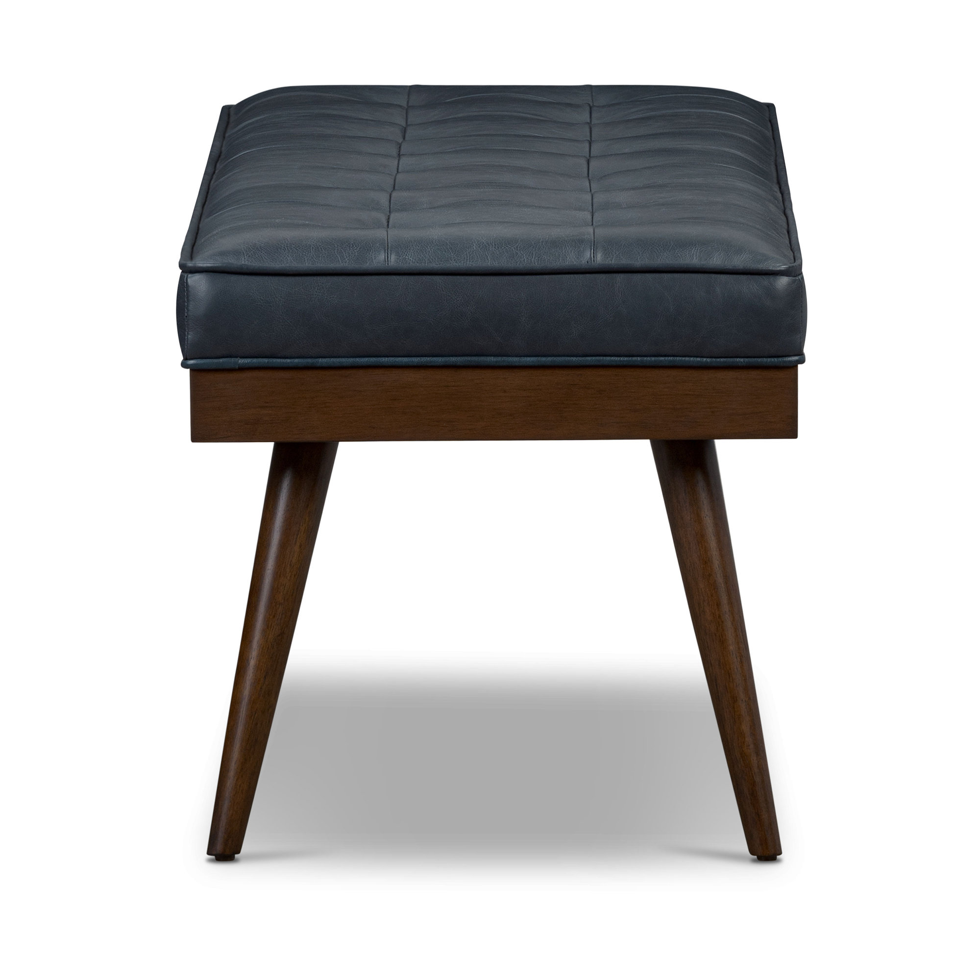 Luca Full-Grain Italian Genuine Leather Bench, Deepsky Blue