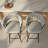 28" Grey Linen Swivel Bar Stools With Black Legs – Set Of 2, Counter Height With Back & Footrest