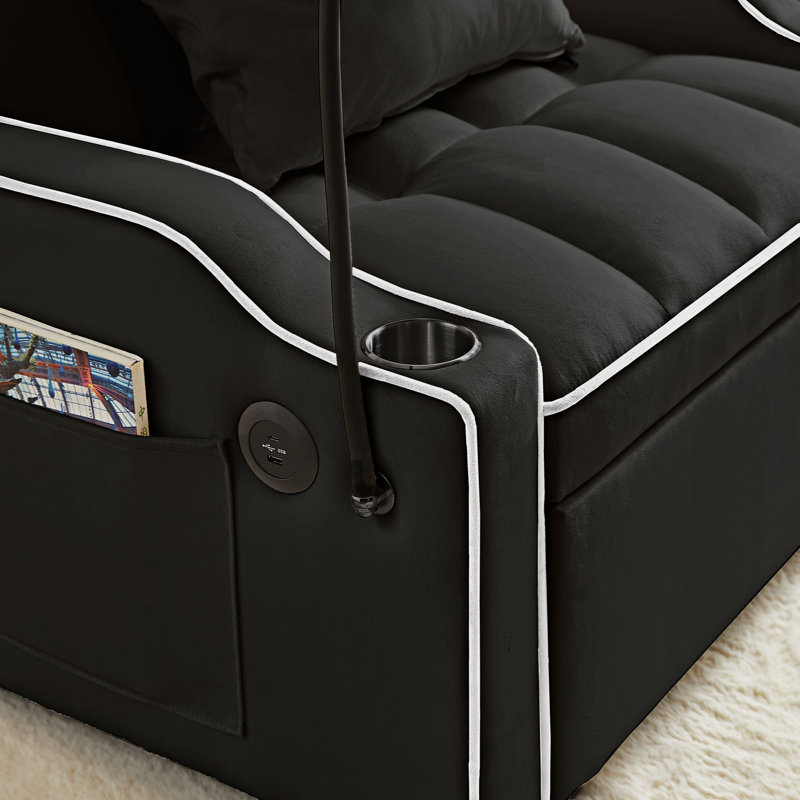 Mintie Velvet Accent Chair, Black Velvet