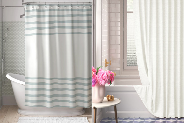 bath with paisley shower curtain