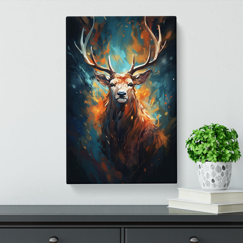 Stag No.2 - Wrapped Canvas, 50cm H x 35cm W x 3cm D