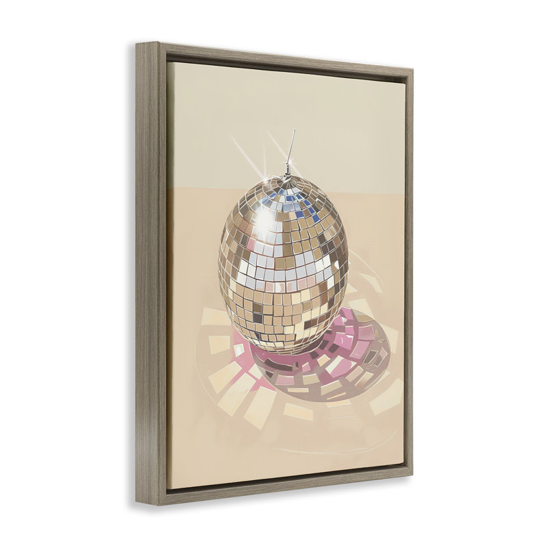 Cadre flottant réfraction Dazzling Disco Ball, design par Arlington Prints, H 31 po x l 25 po, Cadre flottant orme Montalcino