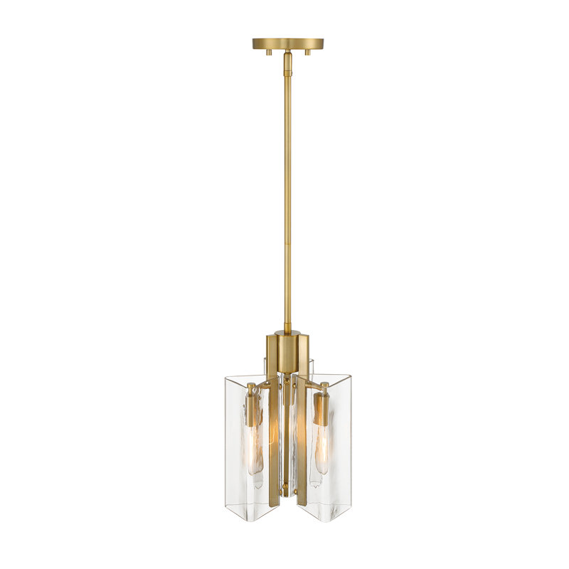 Kyele 3 - Light Brushed Gold Geometric Pendant