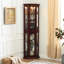 Vitrine à tablette réglable, cerise, lumières, armoire à dossier en miroir avec dossier, unité-809432020-809432022