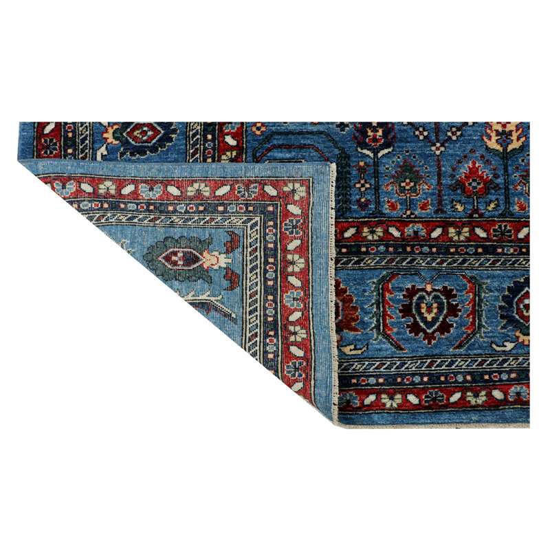 Aryana Wool Southwestern Area Rug in Blue/Rust