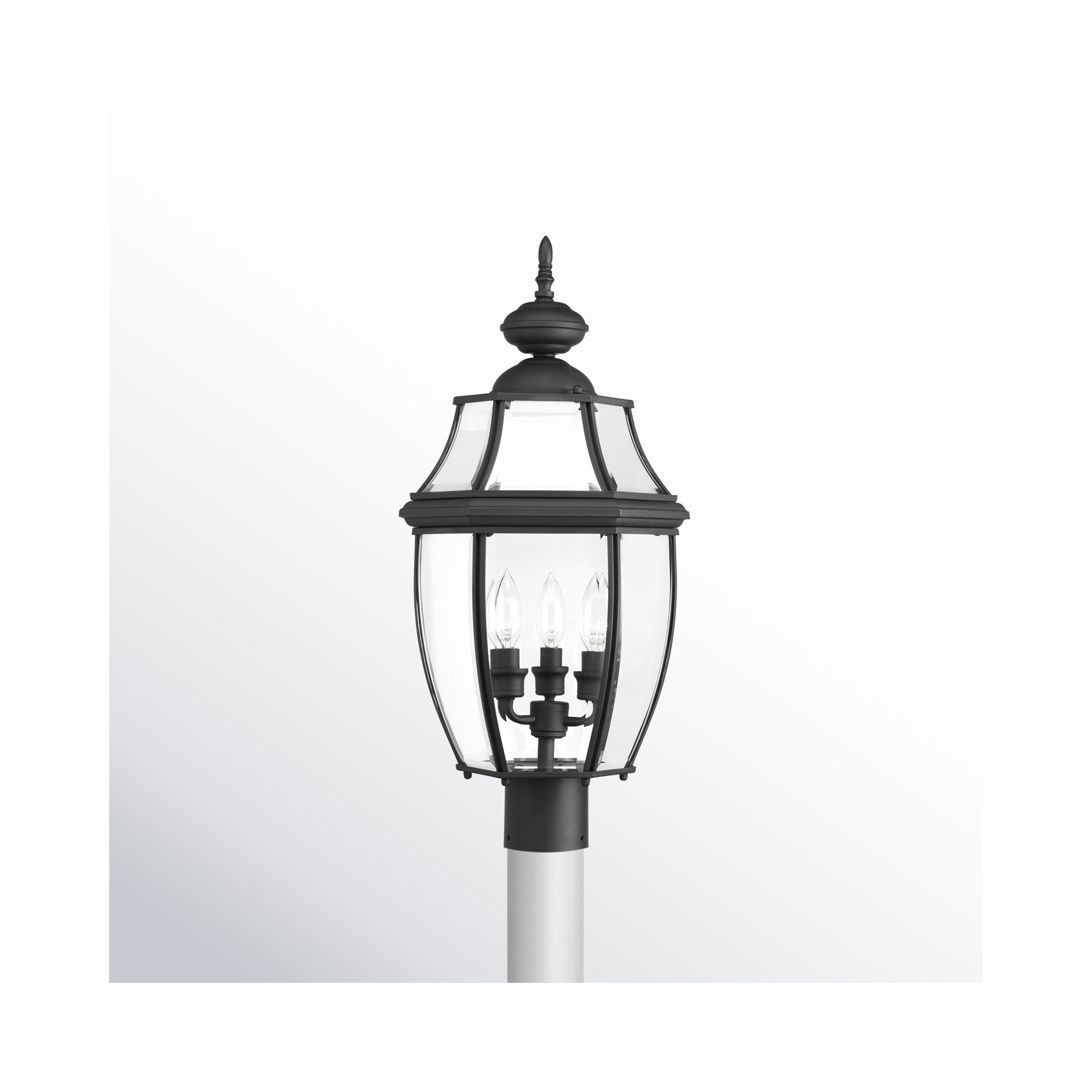 Beveled Outdoor Lantern Head, Black