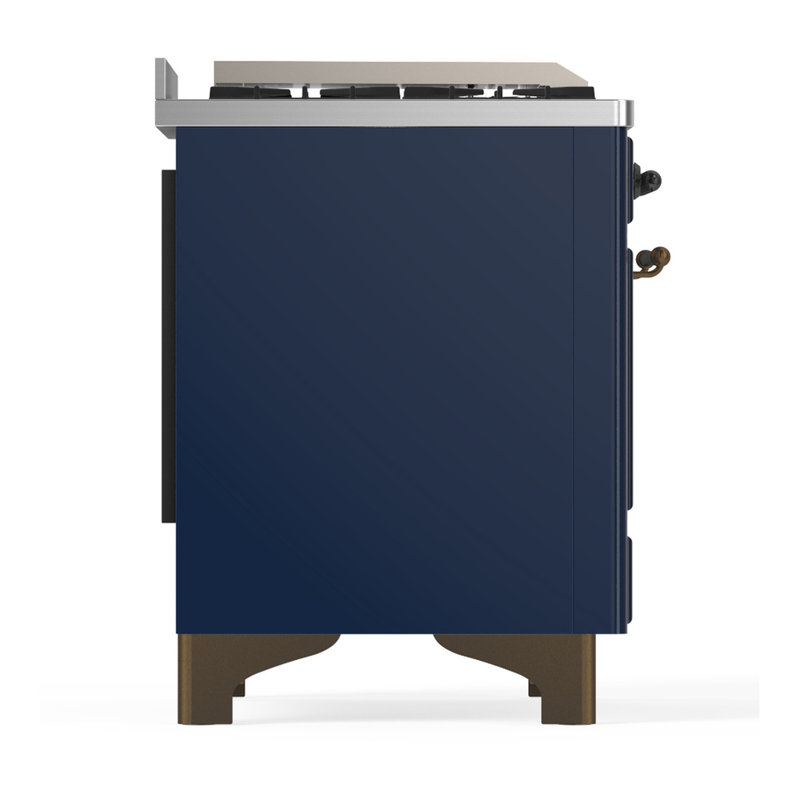 Majestic III Series 40 Inch Dual Fuel Range with 6 Sealed Burners, Griddle, in Mightnight Blue (Natural Gas, Chrome Trim)