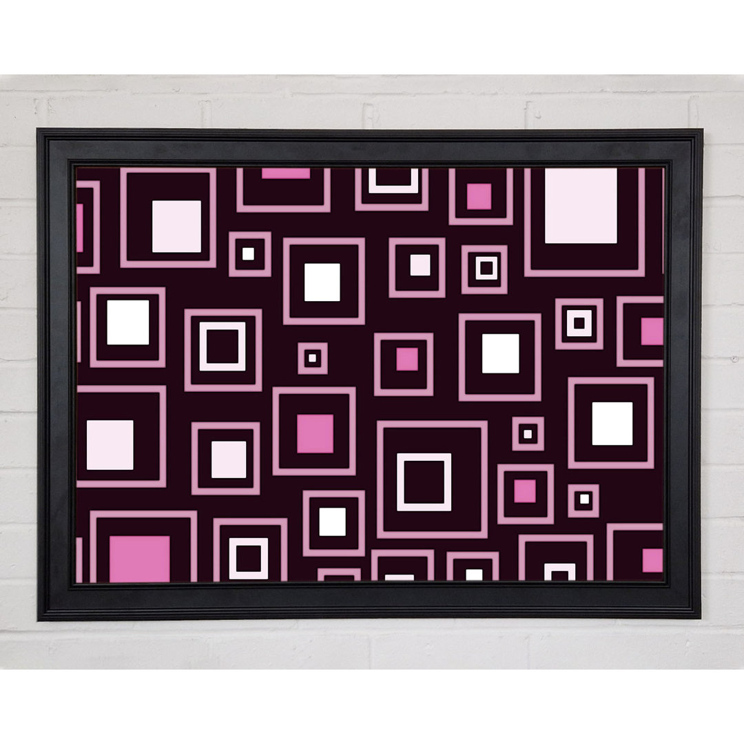 Squares In Squares Pink Gerahmter Druck