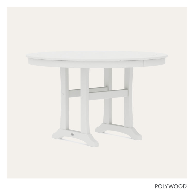Nautical Trestle 48" Round Dining Table, White