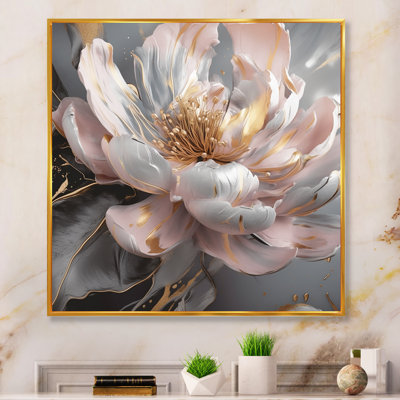 Mercer41 Marble Pink Gold Peony Flower III On Canvas Print & Reviews ...