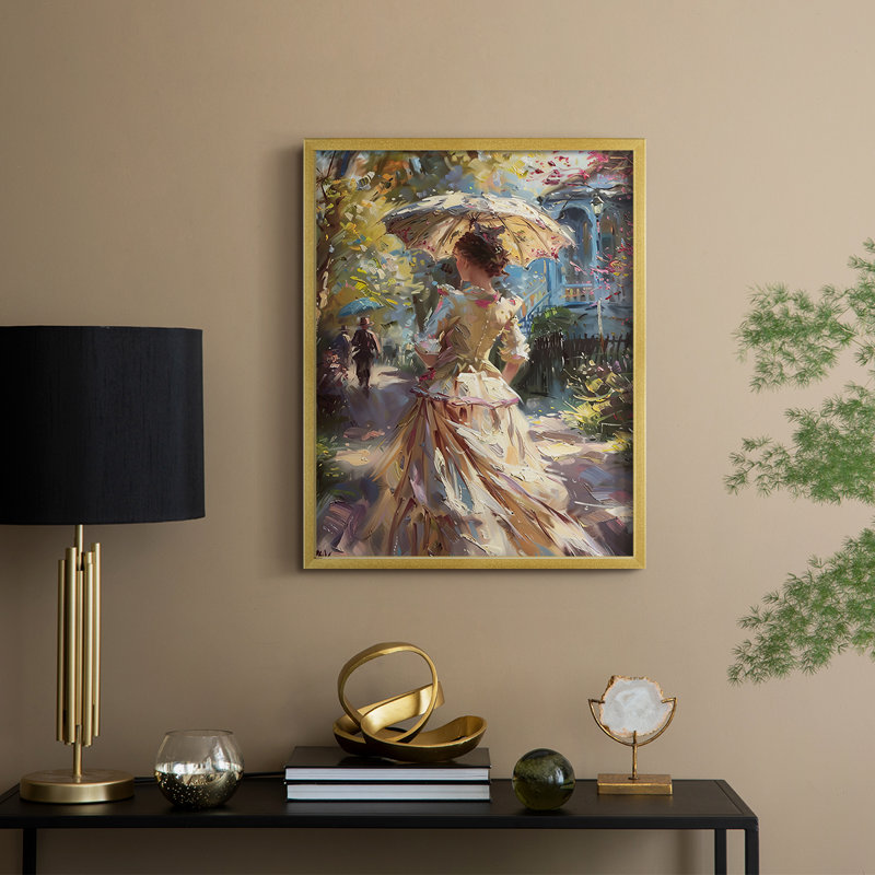WOMEN Series DCLxxi - reproduction encadrée de qualité supérieure - prête à être accrochée - aucun clou requis, Doré