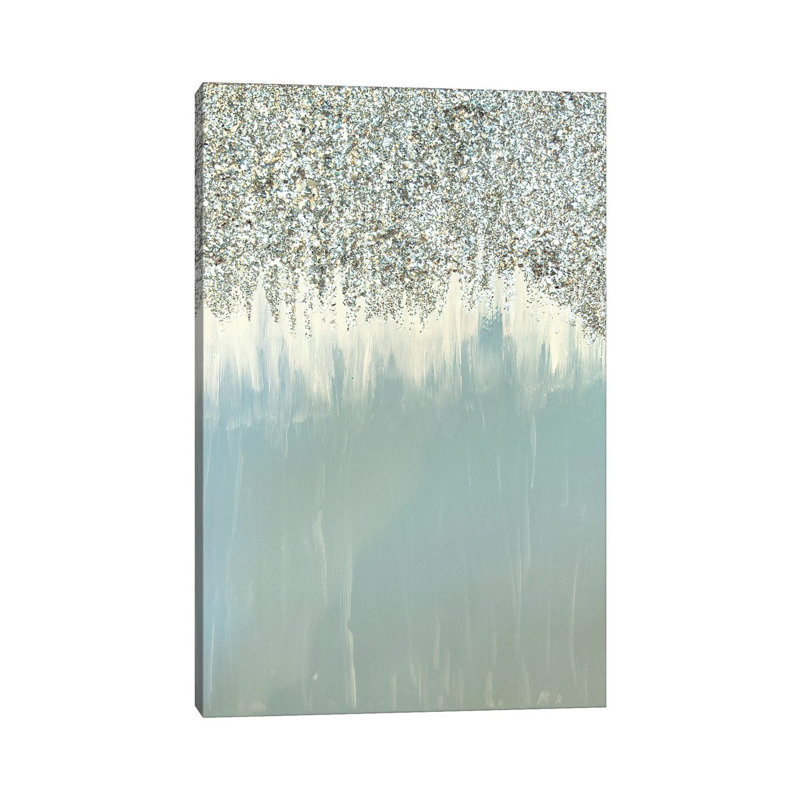 Blue And Silver Shimmer by Amber Lamoreaux - Painting on Canvas, 20.32 cm H x 30.48 cm W, Wrapped Canvas