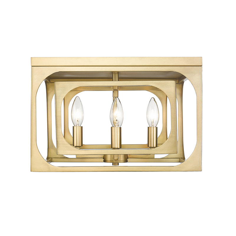 Nyjal Flush Mount, Rubbed Brass