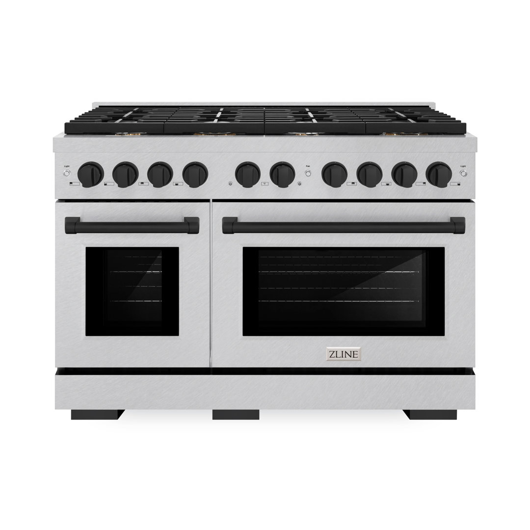 ZLINE Autograph 48 in. Paramount Dual Fuel Satin Steel Range w/ 8 Burners & Accents ZLINE