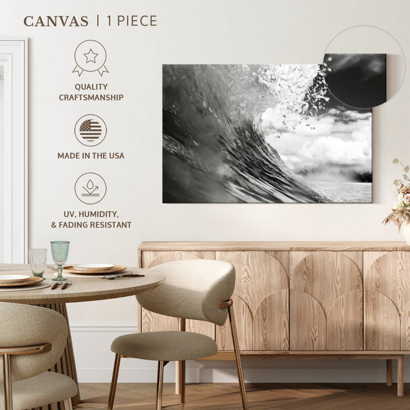 Gillard Monochrome Sea Wave, 34" H x 51" W