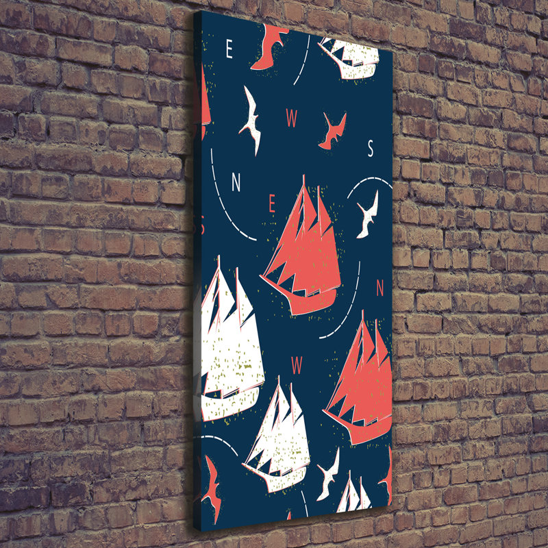 Ships, Sea Birds - Wrapped Canvas Print
