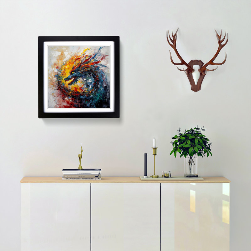 Single Picture Frame Print on Wood, Black