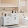 Wimer 48" Double Sink Bathroom Vanity Set With Two Separated 24" Ceramic Tops, Two Different Height