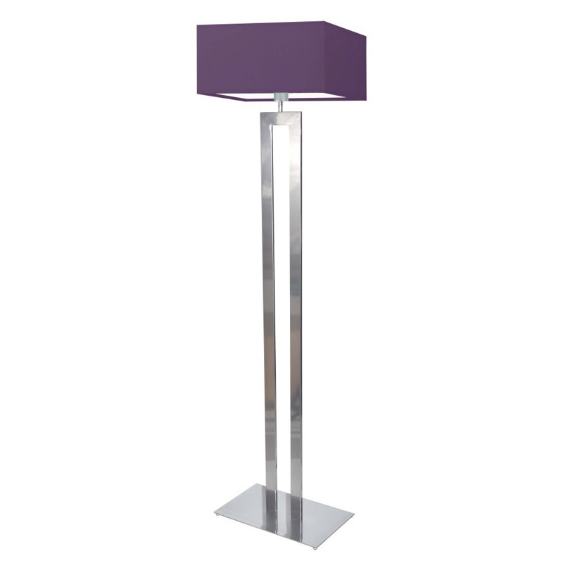 Arsh 161cm Traditional Floor Lamp, Silver, Violet