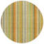 8' Round Tan Orange and Green Round Striped Washable Non Skid Indoor Outdoor Area Rug