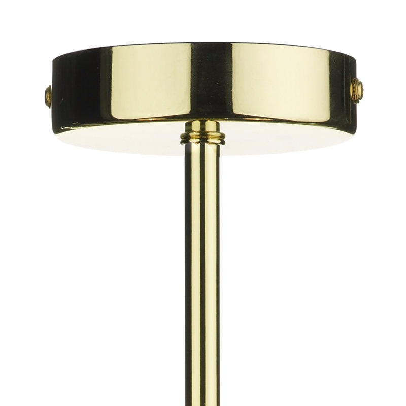 Choquette Glass Semi Flush Mount, Polished Brass