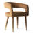 Modern 46" Round Dining Set with 4 Chenille Upholstered Barrel Arm Chairs-2119643242-2119643241