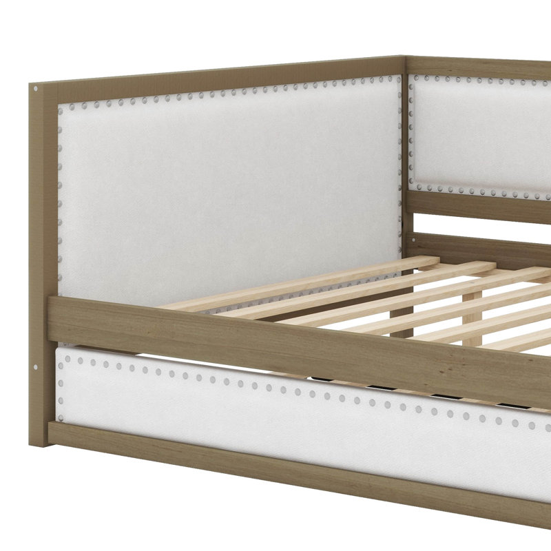 Full Size Upholstered Daybed With Smooth - Pull Out Trundle
