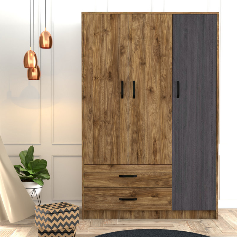Armoire Abba, Noyer / gris