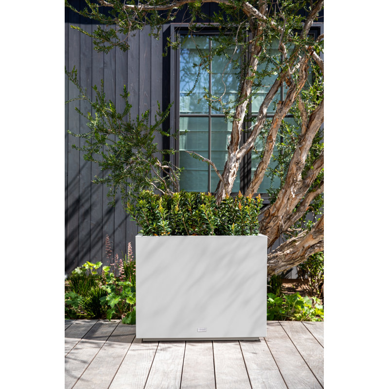 Block Series Span Planter, White, 24.25” H x 30” W x 12” D