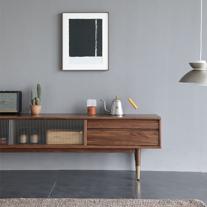 Nordic style solid wood TV cabinet, 70.87"
