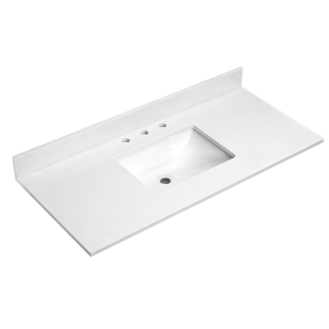 60'' Quartz Single Bathroom Vanity Top with Sink SOUEEUM