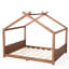 Grand lit sur pied avec lattes de soutien, structure de lit en bois massif pour enfants, pas de sommier tapissier et ouverture, naturel profond