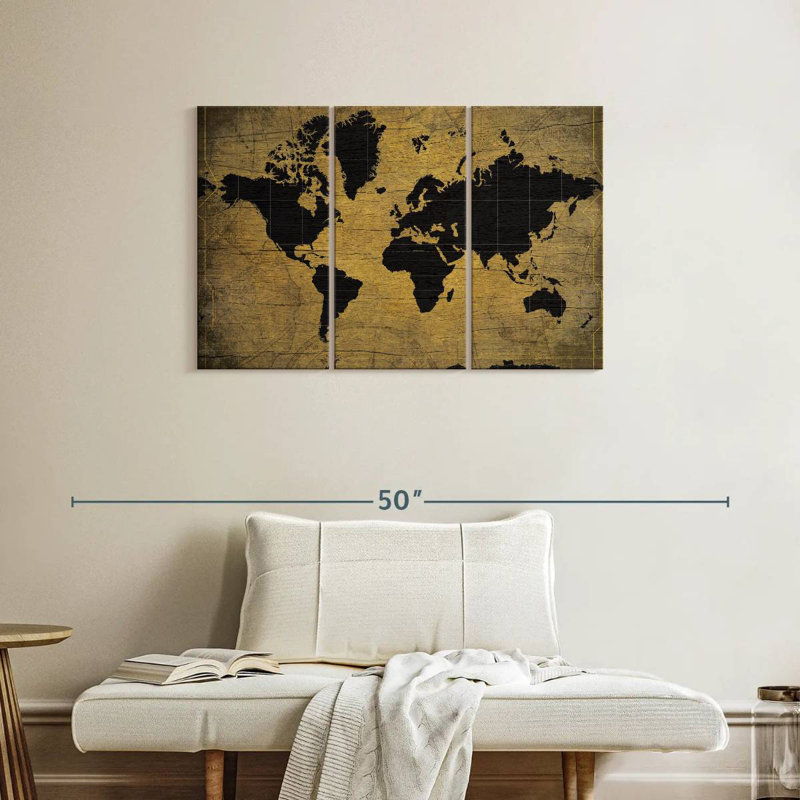 Carte du monde Aliaz, H 24 po x l 38 po