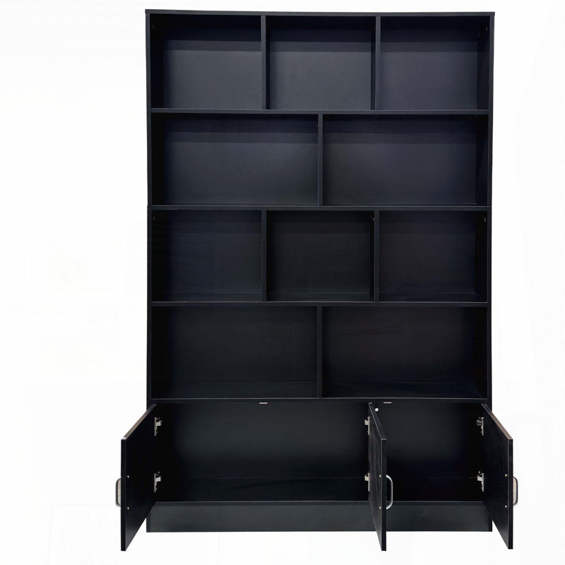 70.87" Tall Bookshelf with 10 Cubes and 3 Doors