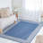 Blue Rectangle Polypropylene 5'3"x7' Rug