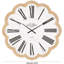 Wood Floral Shaped Decorative Wall Clock with Brown Scalloped Frame