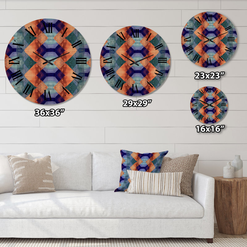 Horloge murale en bois massif Marielena, Grand