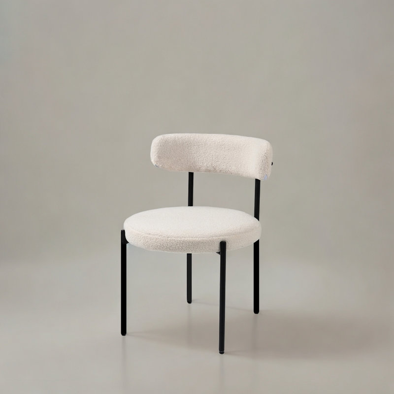Ensemble de 2 chaises de salle à manger latérales en tissu à dossier uni Vleda, 2