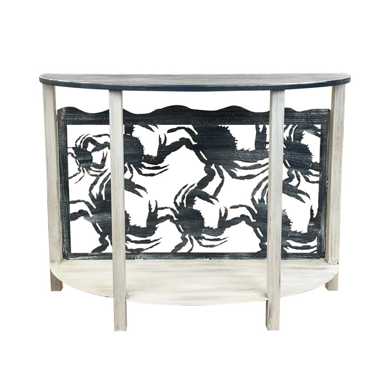 IRON ROUNDED SOFA TABLE WITH CRABS ACCENT