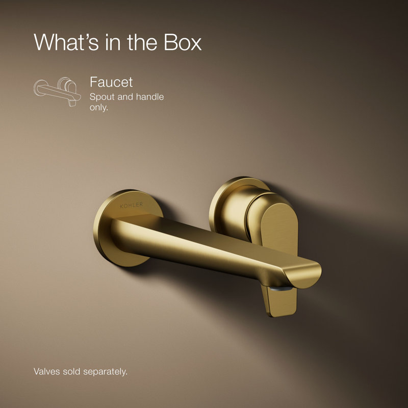 Avid Single-Handle Wall-Mount Bathroom Sink Faucet, Vibrant Brushed Moderne Brass