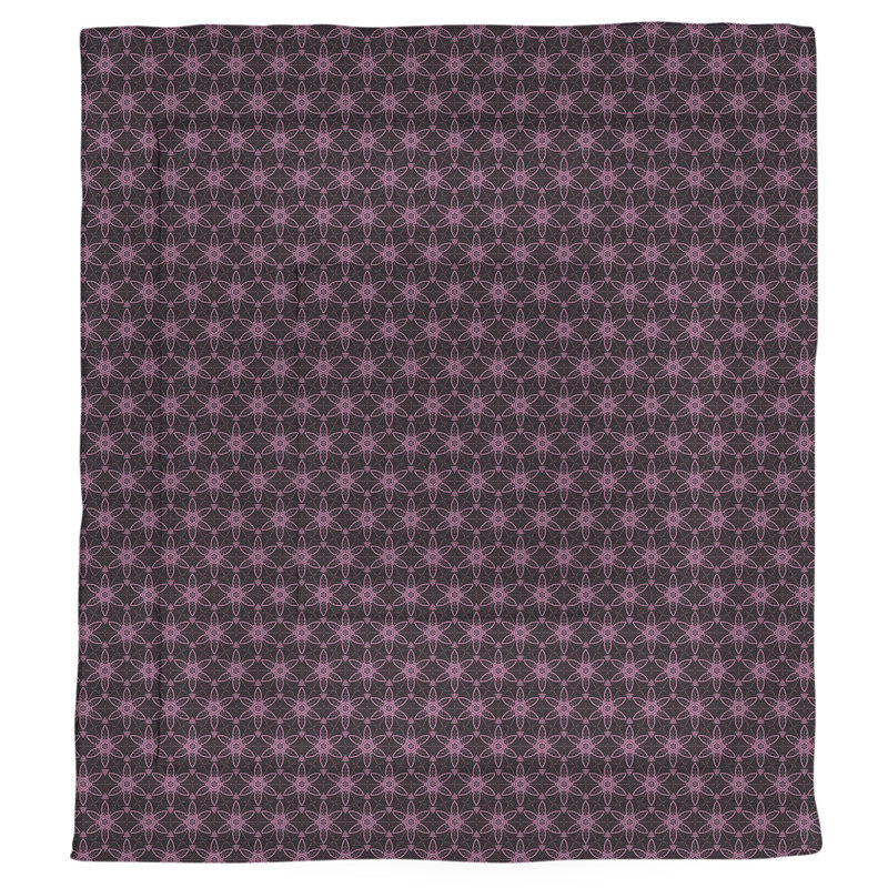 Katelyn Elizabeth Polyester Geometric Shapes Comforter, Queen Comforter, Black/Pink