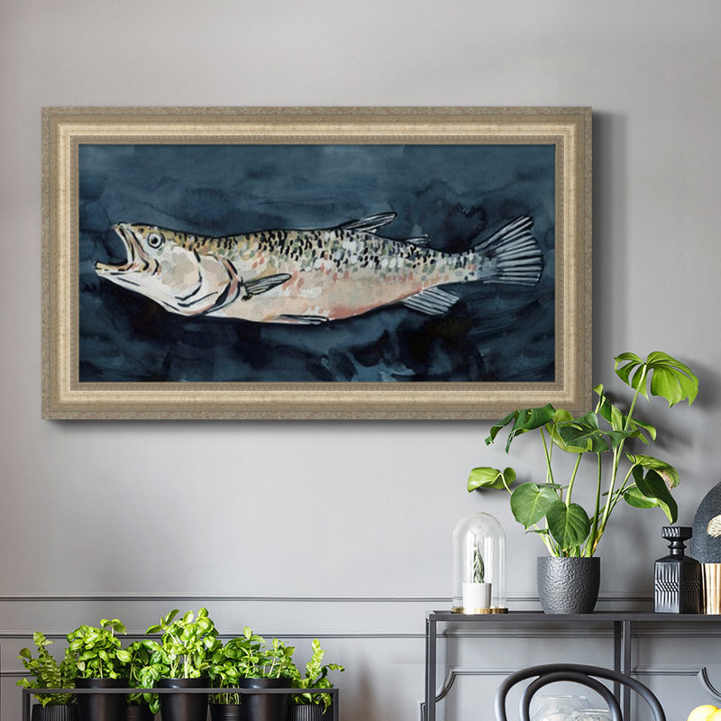 «Affamé poisson I», cadre photo unique, impression sur toile, H 25 po x l 45 po x P 1 po