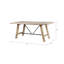 Table de salle à manger en bois massif avec finition de couleur naturelle pour 6 sièges de l 72 po x P 36 po