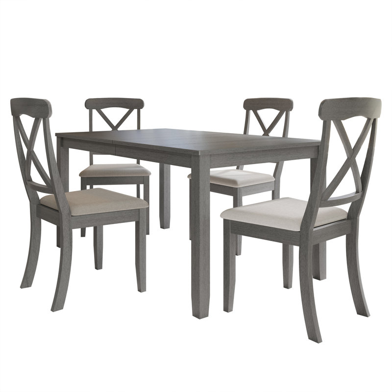 Ocossio 4 - Person Four Leg Dining Set, Gray