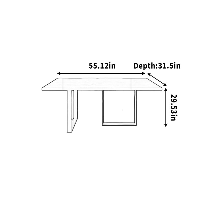 Table d'étude minimaliste en bois massif noir pour la maison